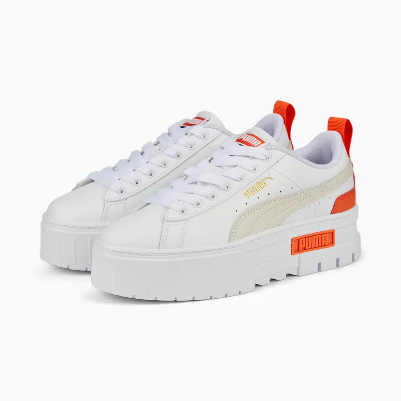 PUMA Mayze Leather Youth White/Vaporous Gray (384527-06)