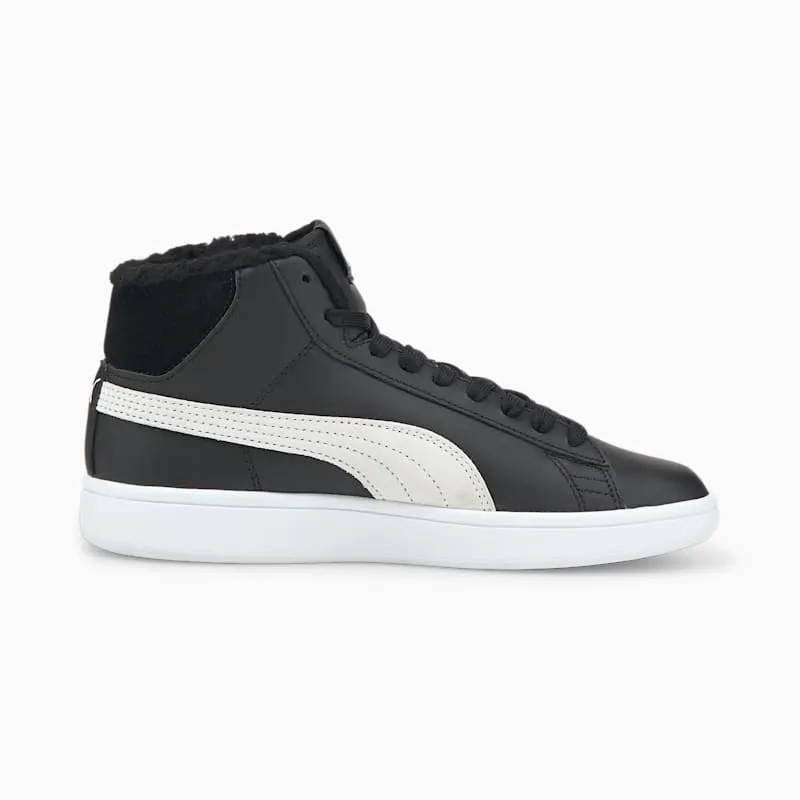 Puma Smash V2 Mid Fur White/Black (366895-02)