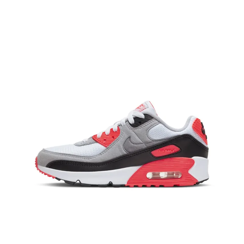 Nike Air Max 90 Infrared 2020 (GS) White/Black-Cool Grey-Radiant Red (DC8334-100)