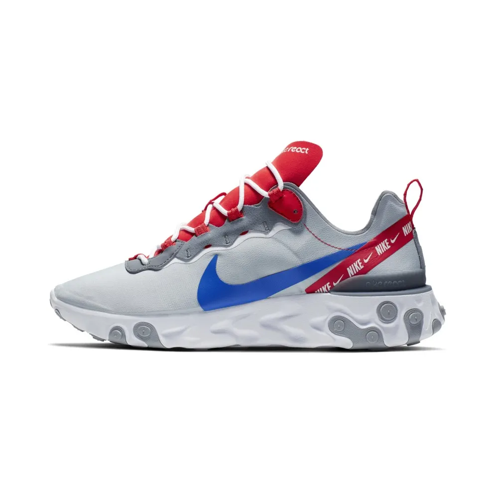 Nike React Element 55 Wolf Grey Game Royal Habanero Red Wolf Grey/Game Royal-Habanero Red (CD7340-001)