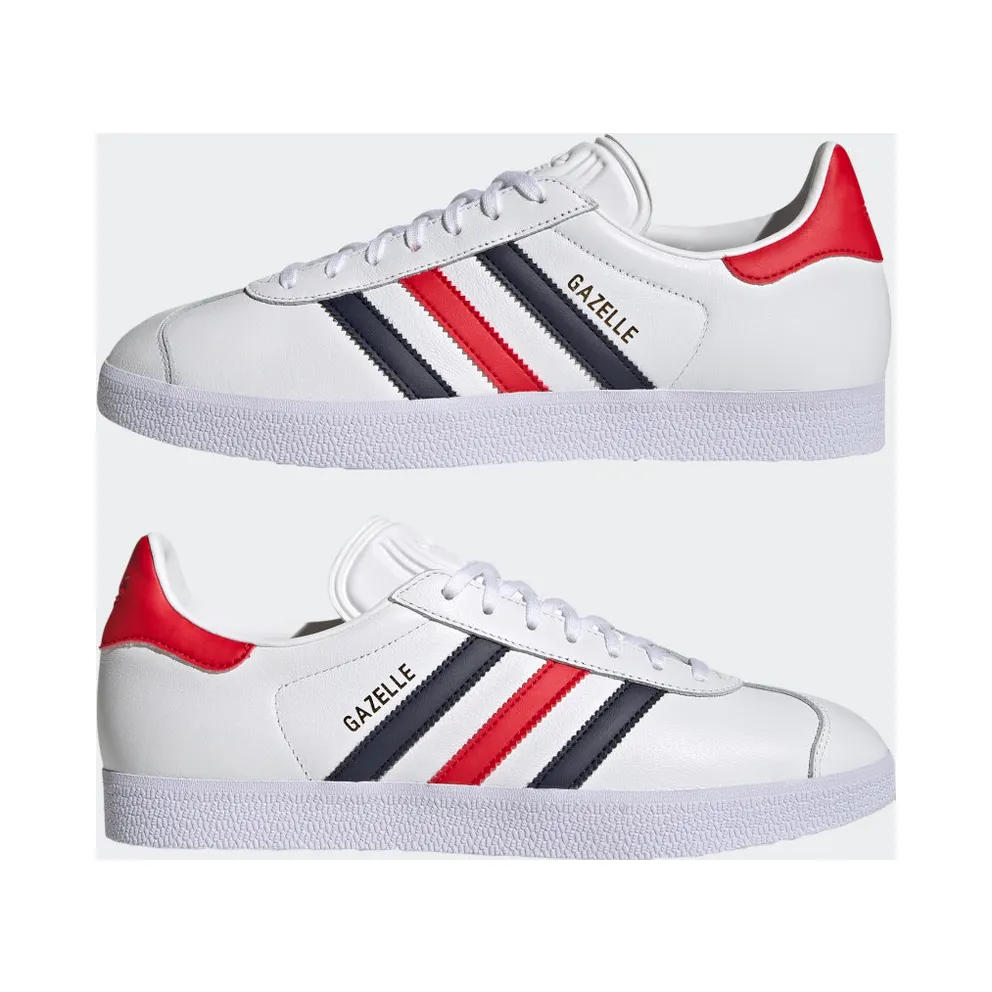 Adidas Gazelle White / Legend Ink / Collegiate Red (H06389)