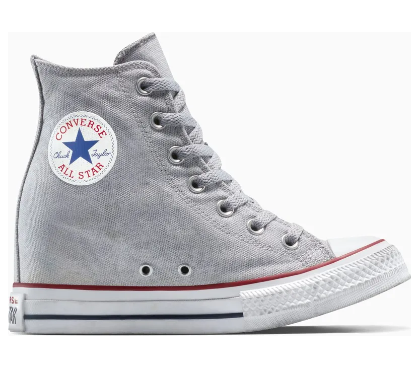 Converse Chuck Taylor All Star Wedge Platform Distressed White Smoke In (A15461C)