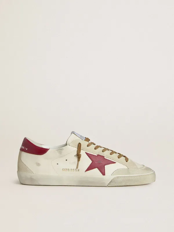 Golden Goose Super-Star With Red Leather Star And Beige Suede Inserts (GMF01019.F007920.11196)