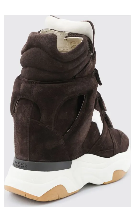 Isabel Marant Balskee High-Top Wedge Sneakers in Suede with Velcro Closure Cocoa (24HBK0009FAB4E10SCLMW) (2)