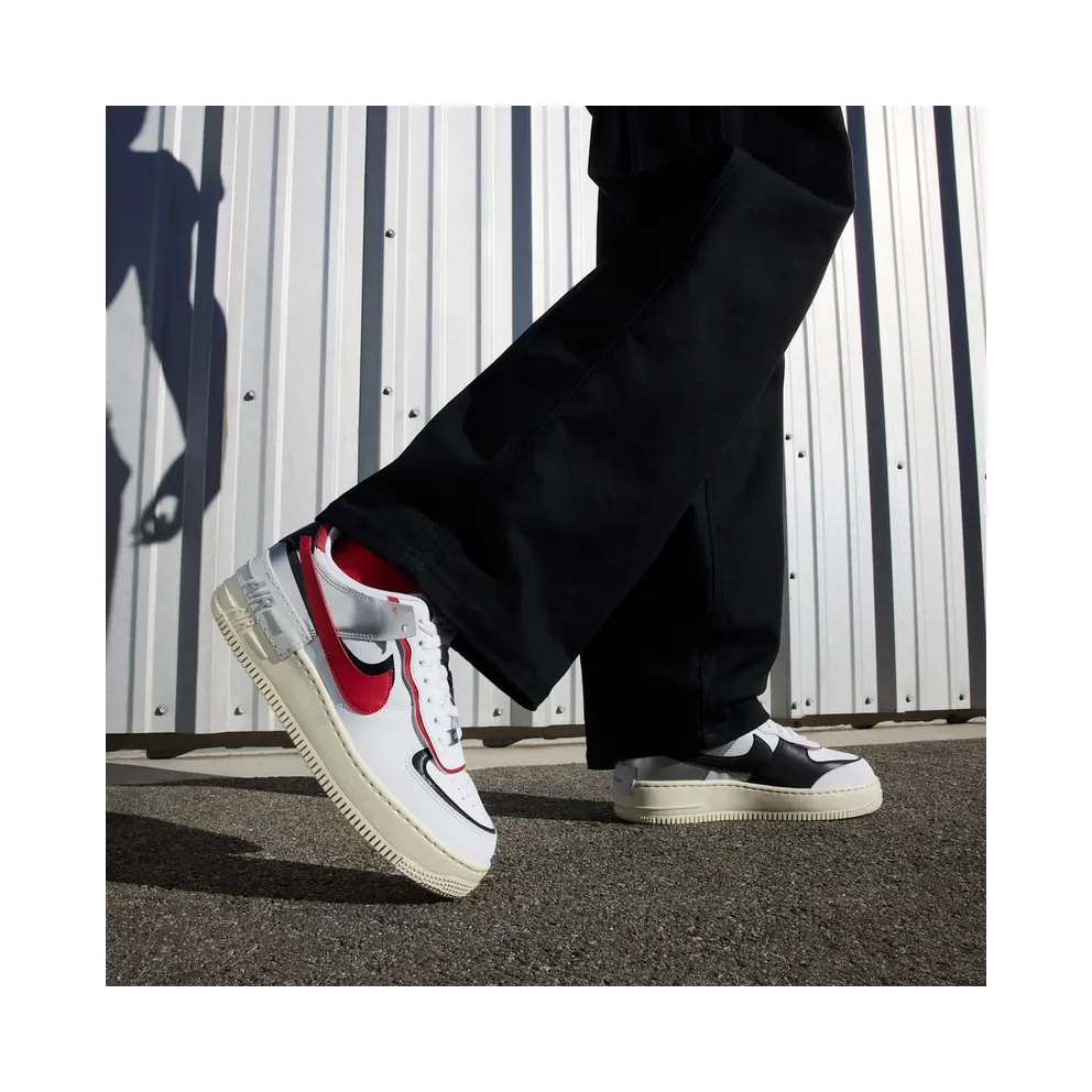 Nike Air Force 1 Low Shadow White Silver Gym Red (FN6335-100)