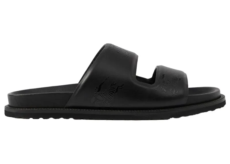 Burberry Embossed EKD Slides Black Leather (80710341)