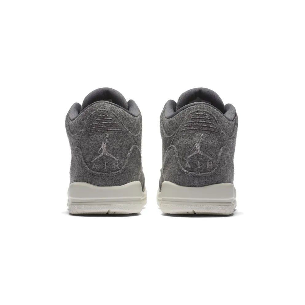 Jordan 3 Retro Wool (GS) Dark Grey/Dark Grey-Sail (861427-004)
