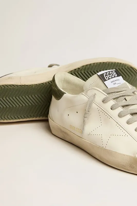 Golden Goose Men’S Bio-Based Super-Star With Perforated Star And Green Heel Tab (GMF00262.F005227.10802) (3)