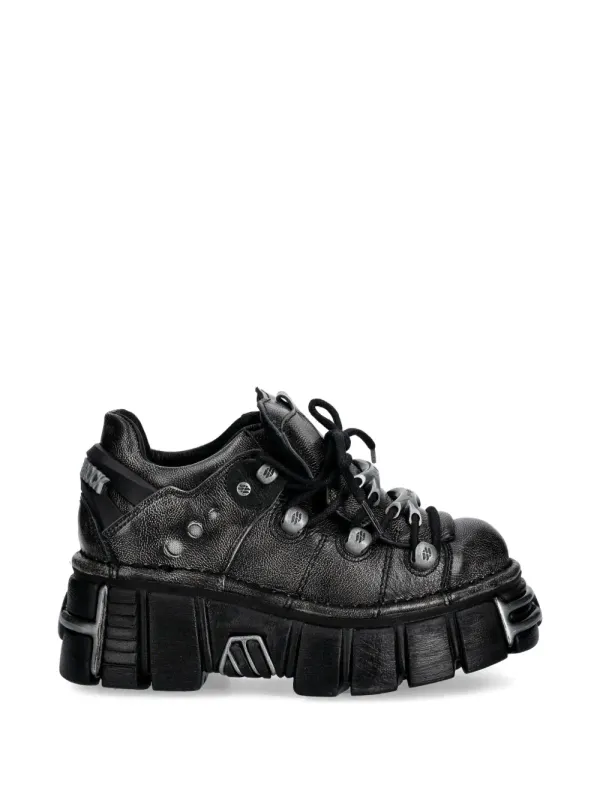 NEW ROCK Pulik Old Arena Tower Negro with plateauzool and ringlets – Black (M120NC69)