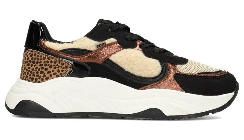 Poelman sneaker Zwart met combinatie (C1315004APSH209)