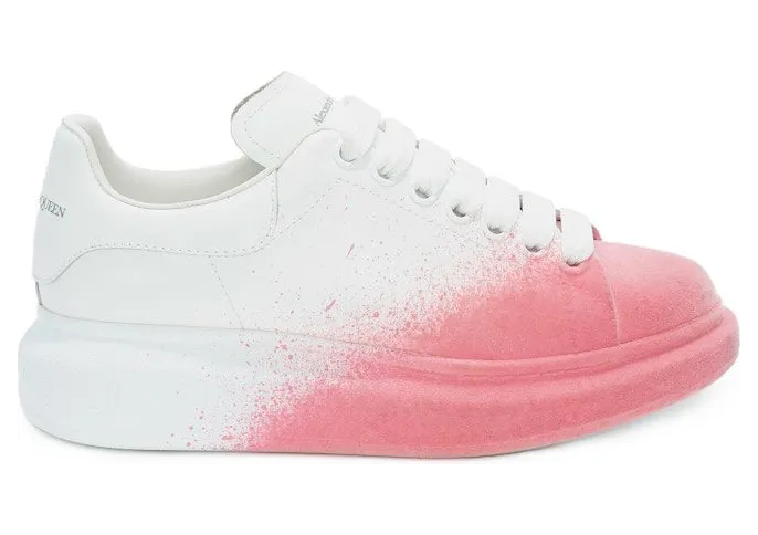 Alexander McQueen Oversized White Pink Velvet Spray (586388WHWM19307)