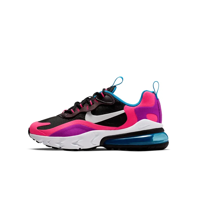 Nike Air Max 270 React Black Hyper Pink Vivid Purple (GS) Black/White-Hyper Pink-Vivid Purple (BQ0101-001)