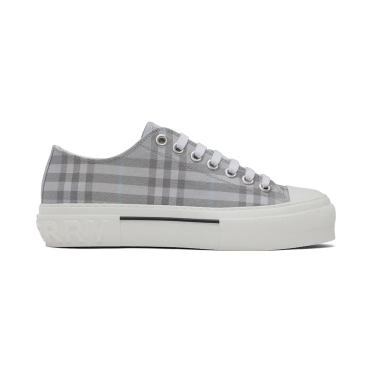 Burberry Gray Cotton Check Sneakers (8052341)