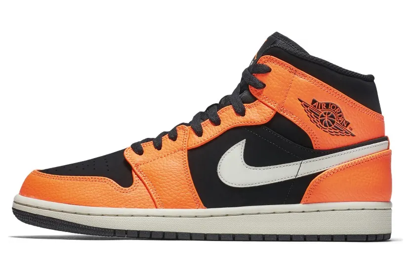 Air Jordan 1 Mid Orange Black (554724-062)