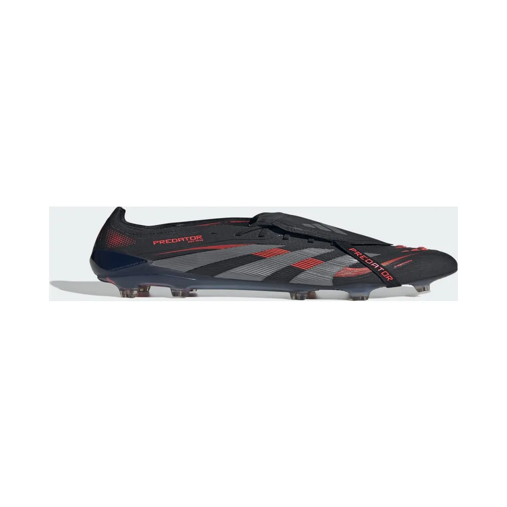 adidas Predator Elite Fold-over Tongue Firm Ground Boots “Core Black / Grey Four / Lucid Red” (ID8964)