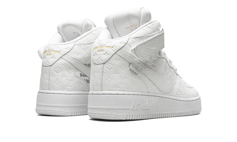 Nike Louis Vuitton Air Force 1 Mid “Virgil Abloh – White/White” (1A9V90)