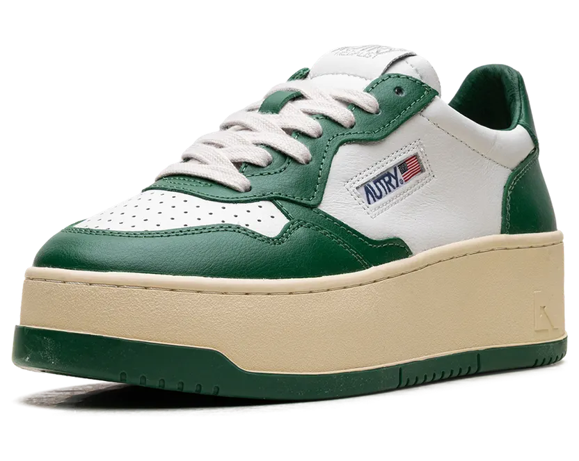 Autry Platform Low “White/Green” (PTLW-WB03) (3)