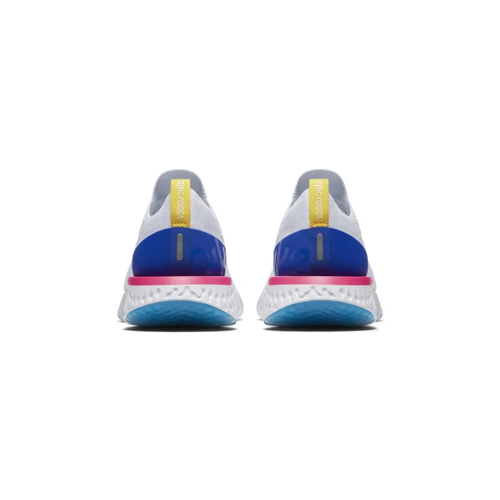 Nike Epic React Flyknit White Racer Blue Pink Blast White/White-Racer Blue-Pink Blast (AQ0067-101)