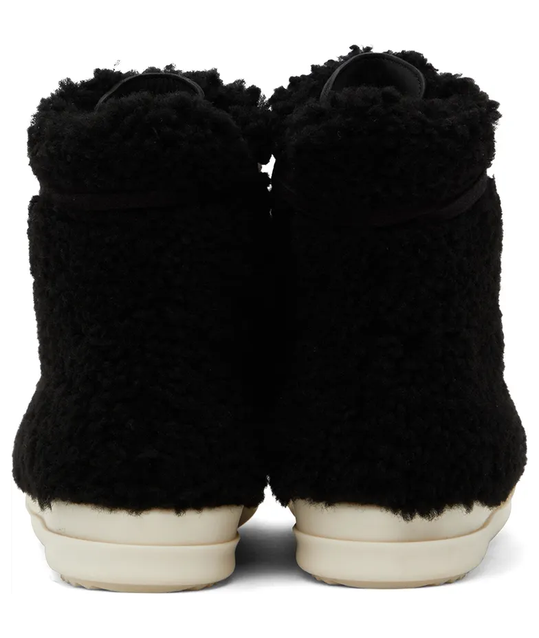 Rick Owens Black Shearling Strobe Sneakers (RP02B6890 LSHP) (2)