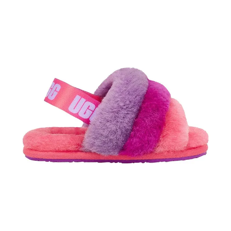 UGG Fluff Yeah Slide Purple Rainbow (1120073T-PPRB)
