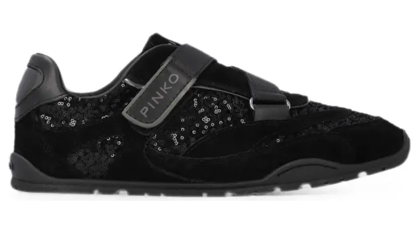 PINKO Sneakers mit Klettverschluss und Pailletten – Braun (SS0213P169)