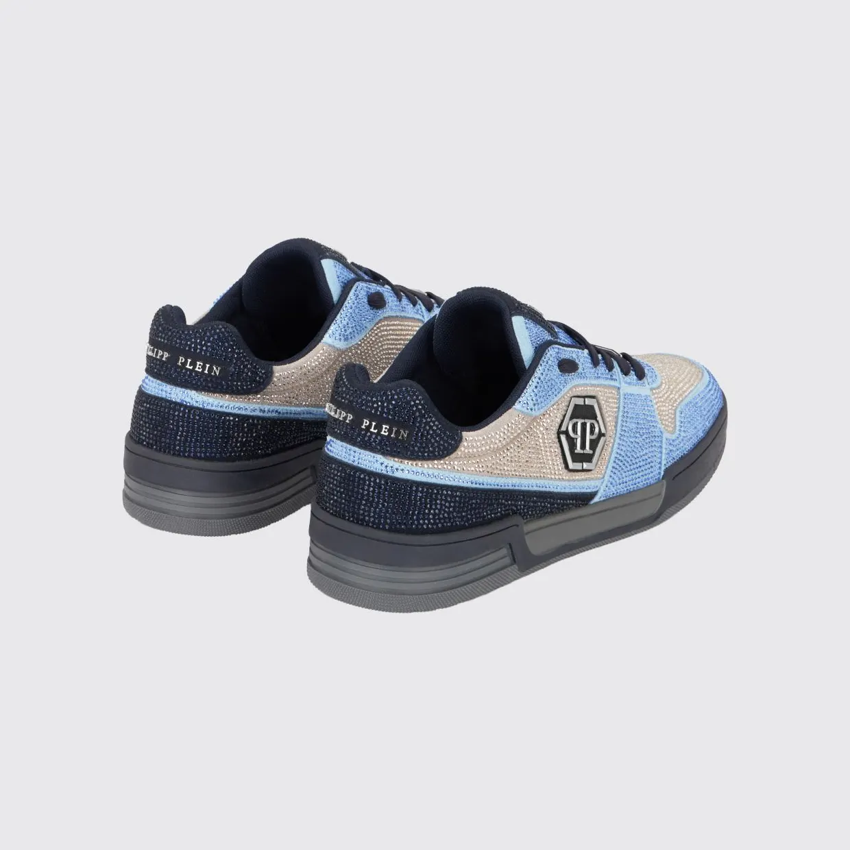 Philipp plein P-Force Leather Sneakers with Monogram and Crystals Blue (UAFSUSC1089PLE010N1407) (2)