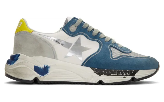 Golden Goose Blue and Grey Running Sole Sneakers (G35MS963.G6)