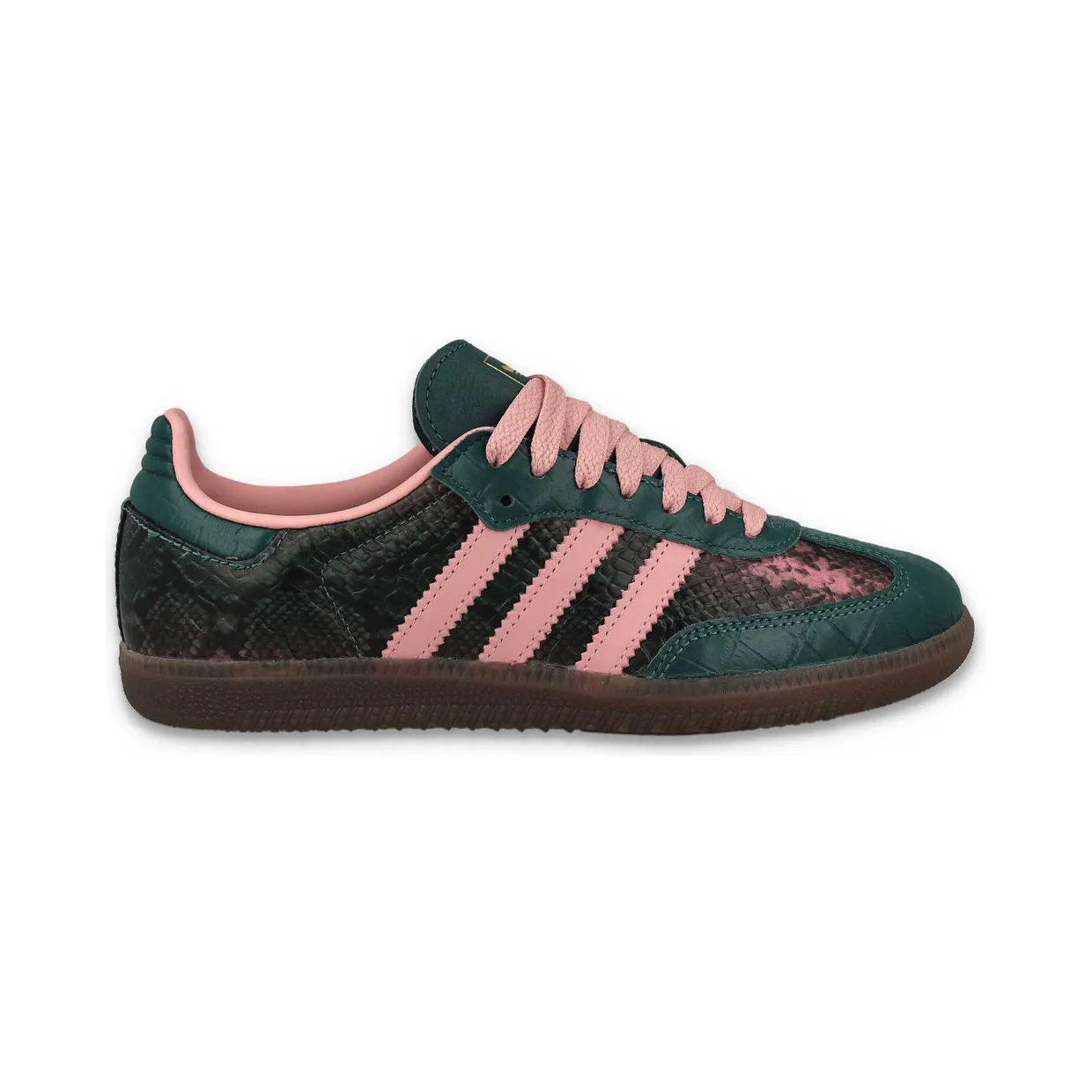 adidas Samba OG “Rich Green”: slangenprint in groen en roze, vandaag voor dames