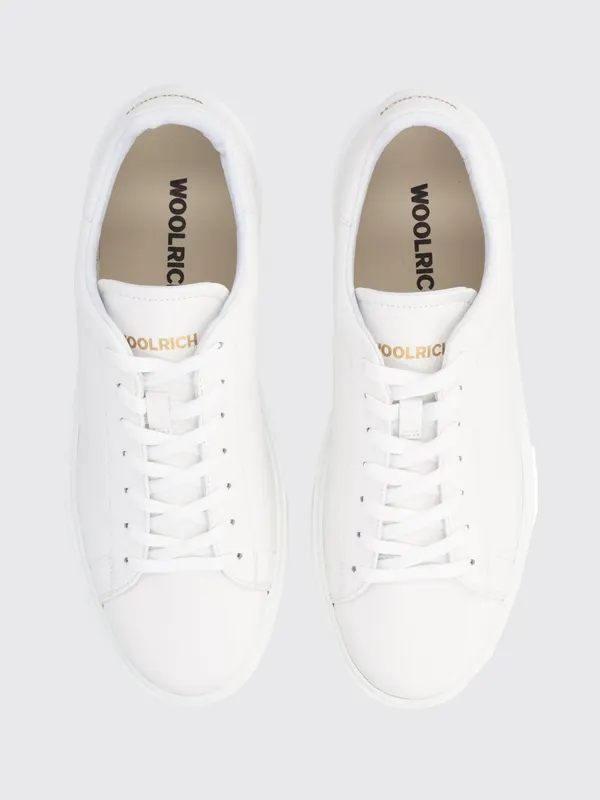 Woolrich Low-Top in Smooth Leather with Padded Ankle and Rear Logo White (WFM261001A00A0)