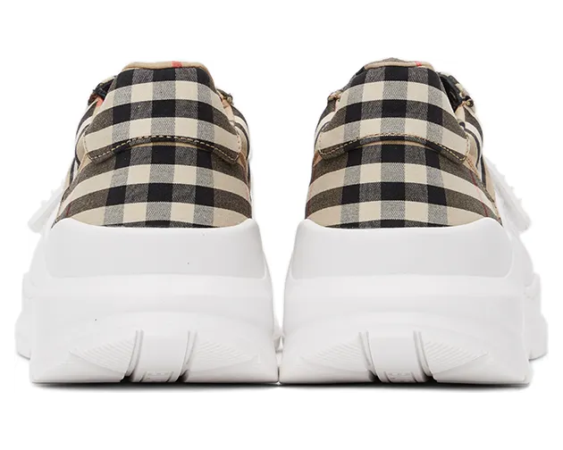 Burberry Beige Check Regis Sneakers (8020282) (4)