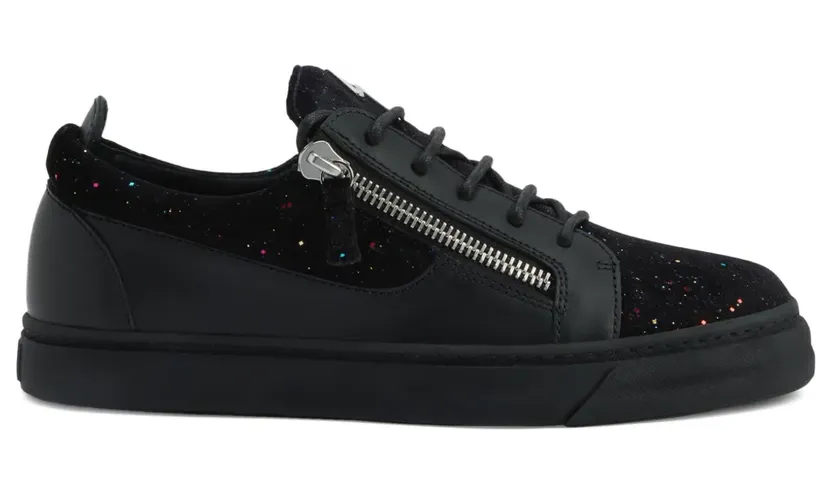 Giuseppe Zanotti Low-top met glitters en ritsdetail “Black” (RU50032H01)