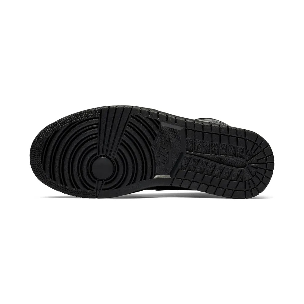 Air Jordan Womens Nike AJ I 1 Mid Triple Black Patent (2018) (BQ6472-002)