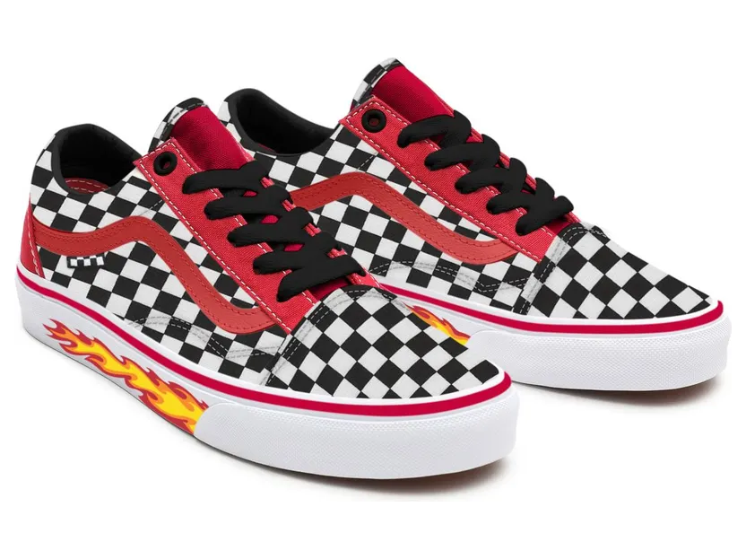 VANS Gepersonaliseerde Checkerboard Flame Old Skool Skate Zwart (VN0A3CST062)