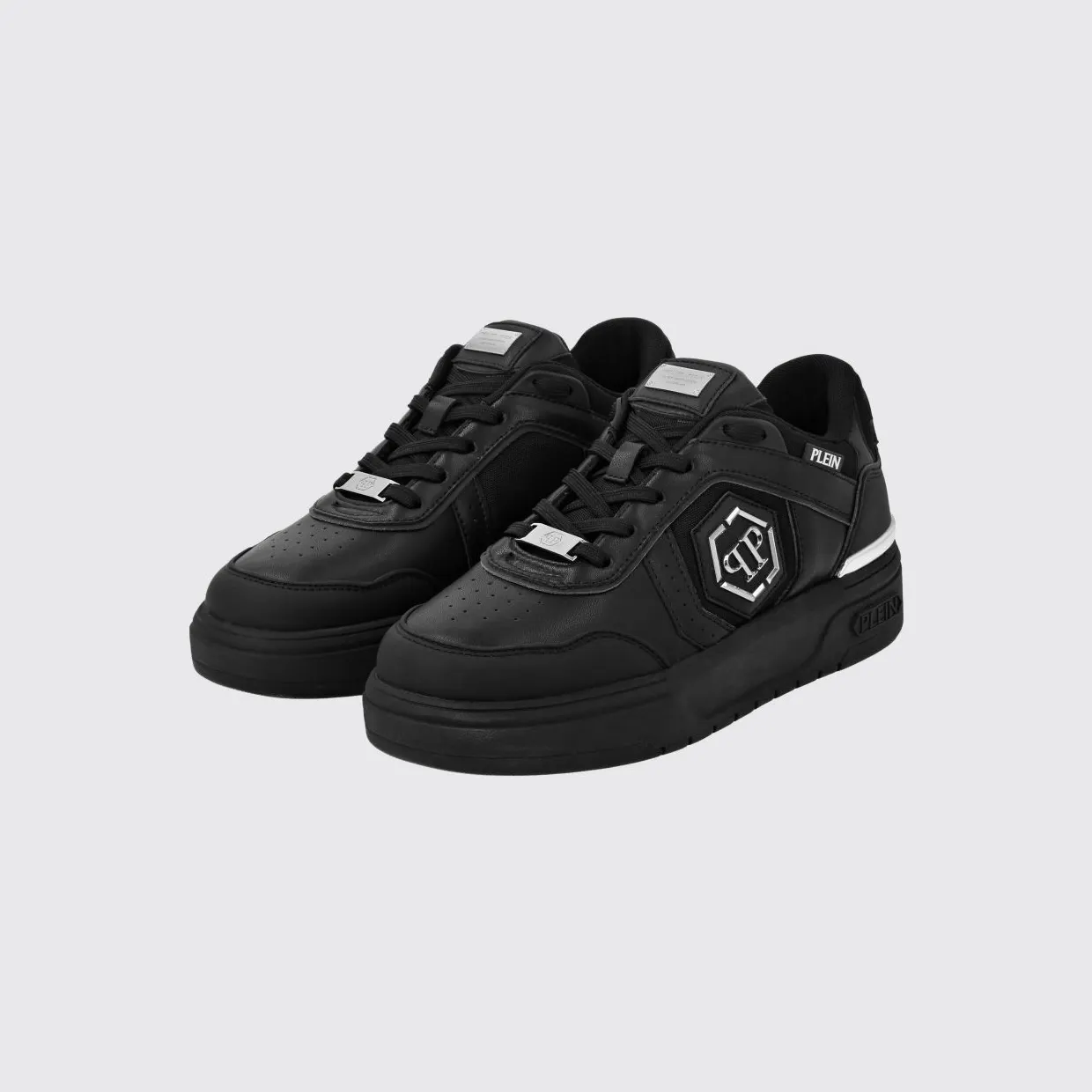 Philipp plein Leather and Mesh Sneakers Black 1 (SAESUSC0766PTE120N0202)