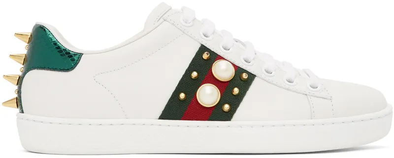 Gucci White Pearl Stud New Ace (431887 02JP0)