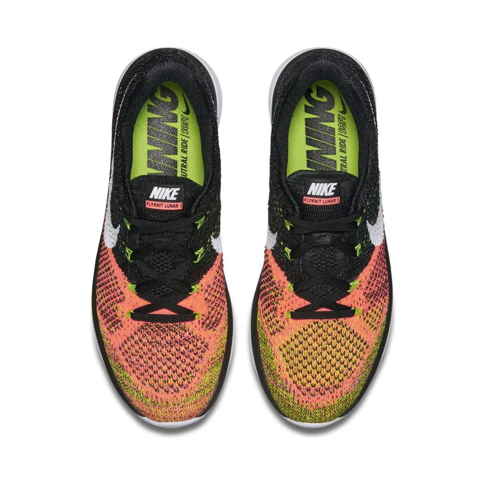 Nike Flyknit Lunar3 Orange Toe Black/White-Hot Lava-Volt (698181-007)