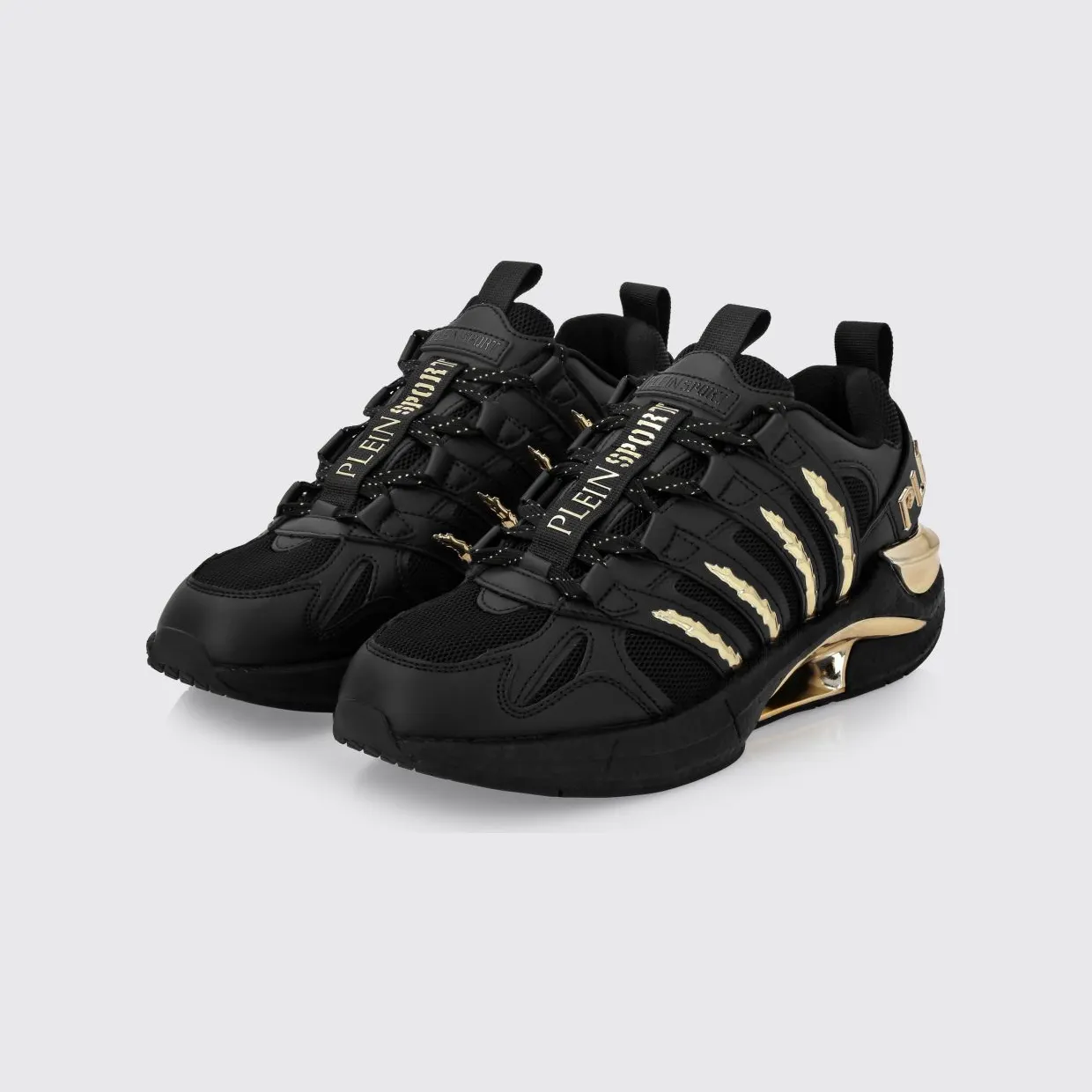 Plein Sport Leather And Mesh Sneakers Black 1 (FAESUSC0852STE003N0293)