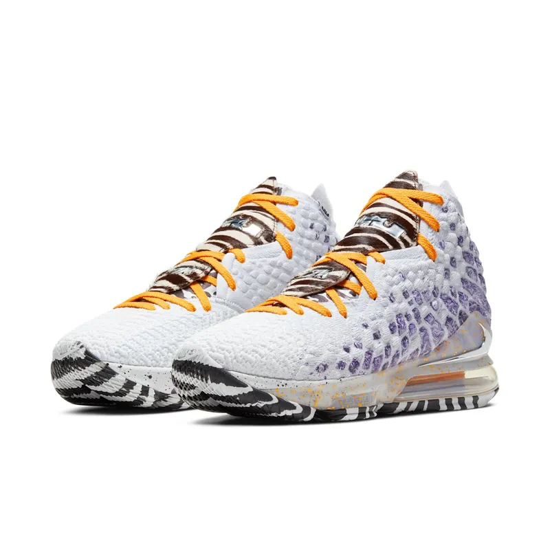 Nike LeBron 17 Bron 2K Playoffs White/Gold/Purple (BQ3177 101)