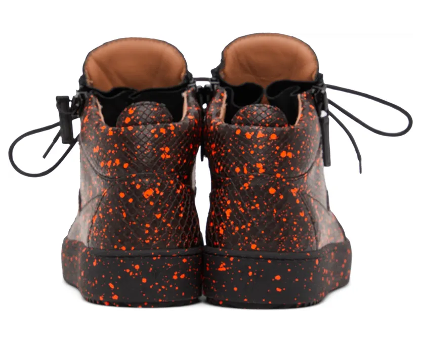 Giuseppe Zanotti Black & Orange Kriss Sneakers (RU20001-92857) (2)