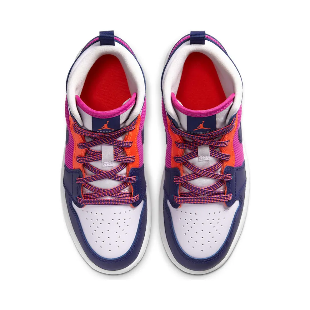 Jordan 1 Mid Fire Pink Barely Grape (PS) Fire Pink/Barely Grape-Hyper Crimson-Regency Purple (640737-602)