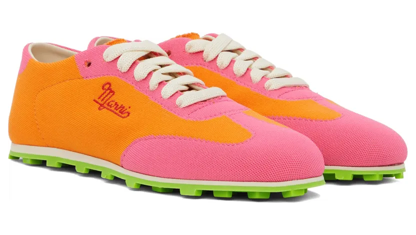 Marni Orange & Pink Pebble Sneakers (SNZW012101 P4547) (4)