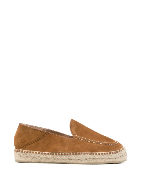 Manebi Espadrilles with contrasterend stiksel – Brown (X00LR)