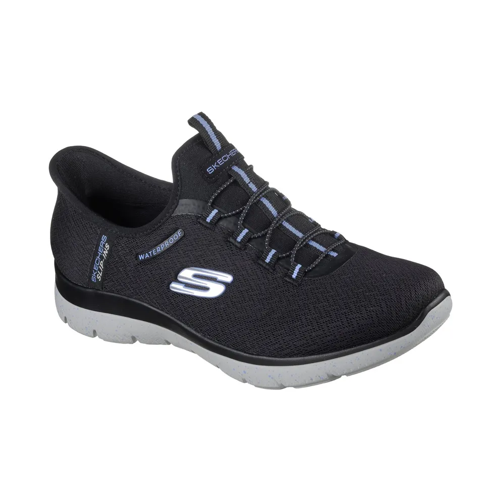 Skechers Slip-Ins Waterproof Summits “Black / Light Blue” (150199BKLB)