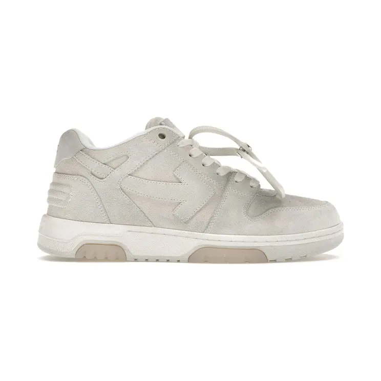 OFF-WHITE Out of Office “OOO” Low Tops Vanilla White Suede (OMIA189S23LEA0110101)