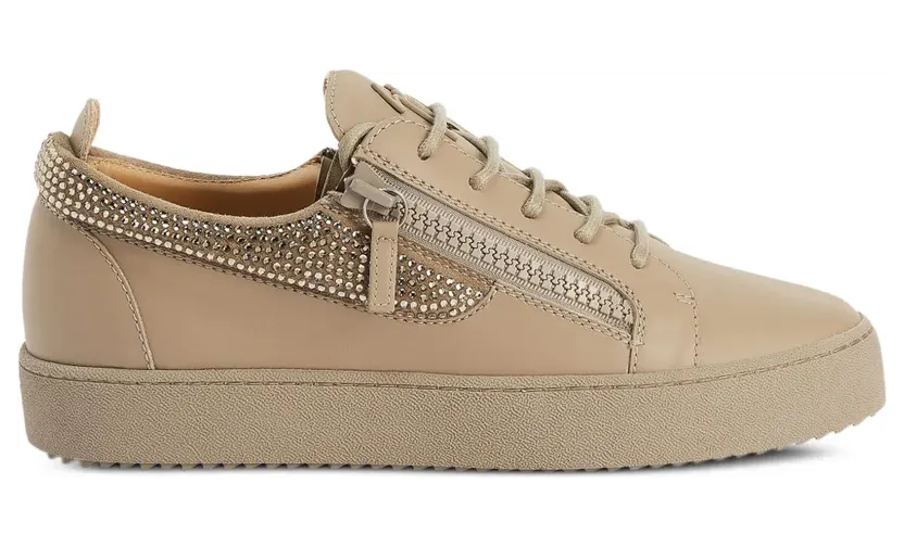 Giuseppe Zanotti Frankie Sneakers mit doppeltem Reißverschluss – Nude (RU40038003)