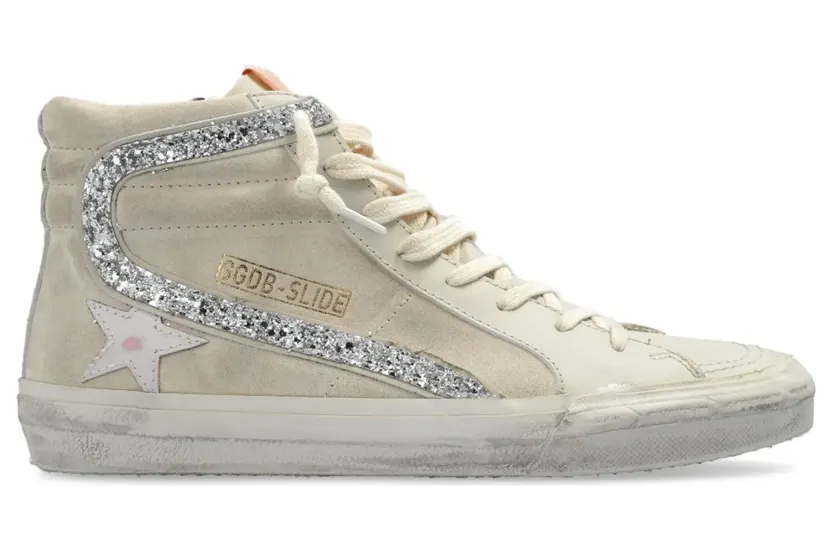 Golden Goose Slide high-top sneakers – Beige (GWF00115F006213)