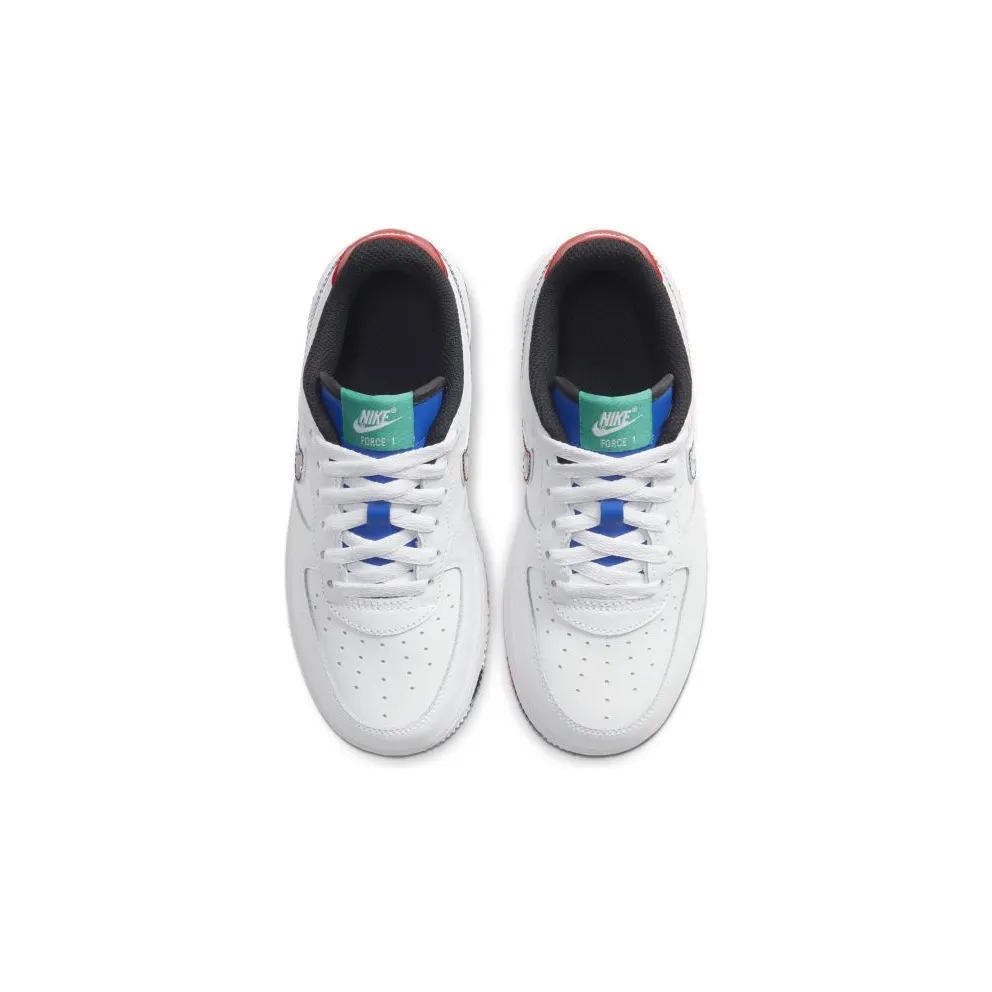 Nike Air Force 1 Low Crayon White Multi (PS) White/Hyper Blue-Neptune Green-Multi-Color (CU4634-100)