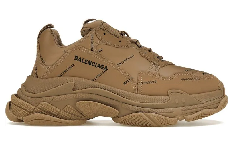 Balenciaga All Over Logo Triple S Beige (536737W2FA19911)