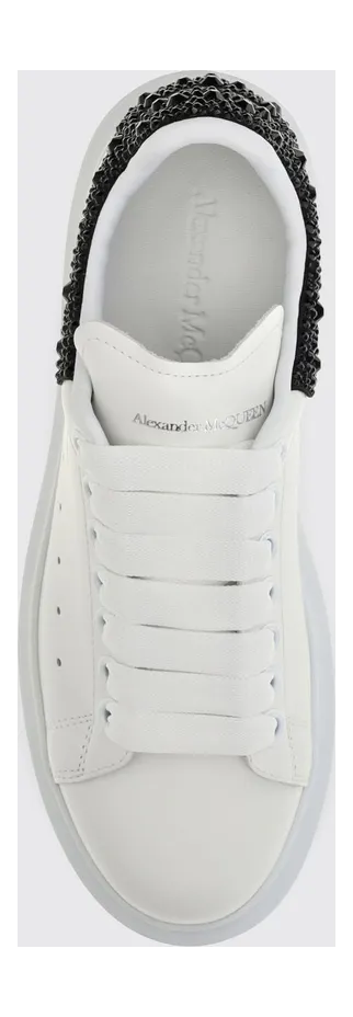Mcqueen Oversize Crystal-Embroidered Leather Sneakers with Chunky Sole Earth (666407WIAK29581) (3)