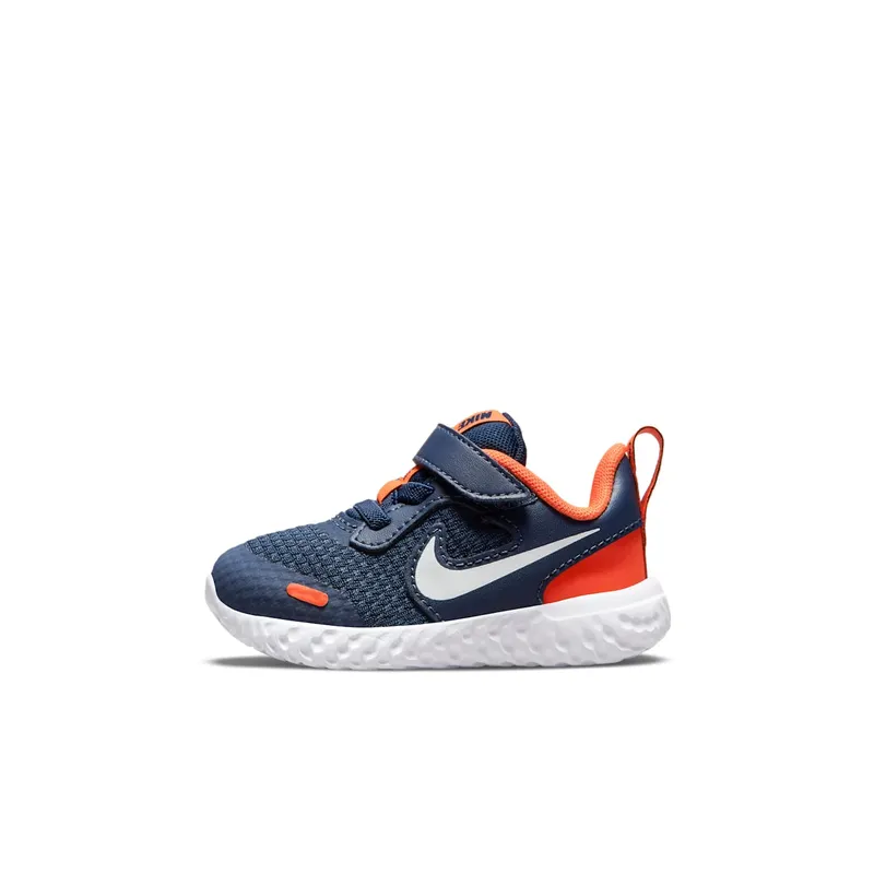 Nike Revolution 5 Blue “Midnight Navy / Orange / White” (BQ5673-410)